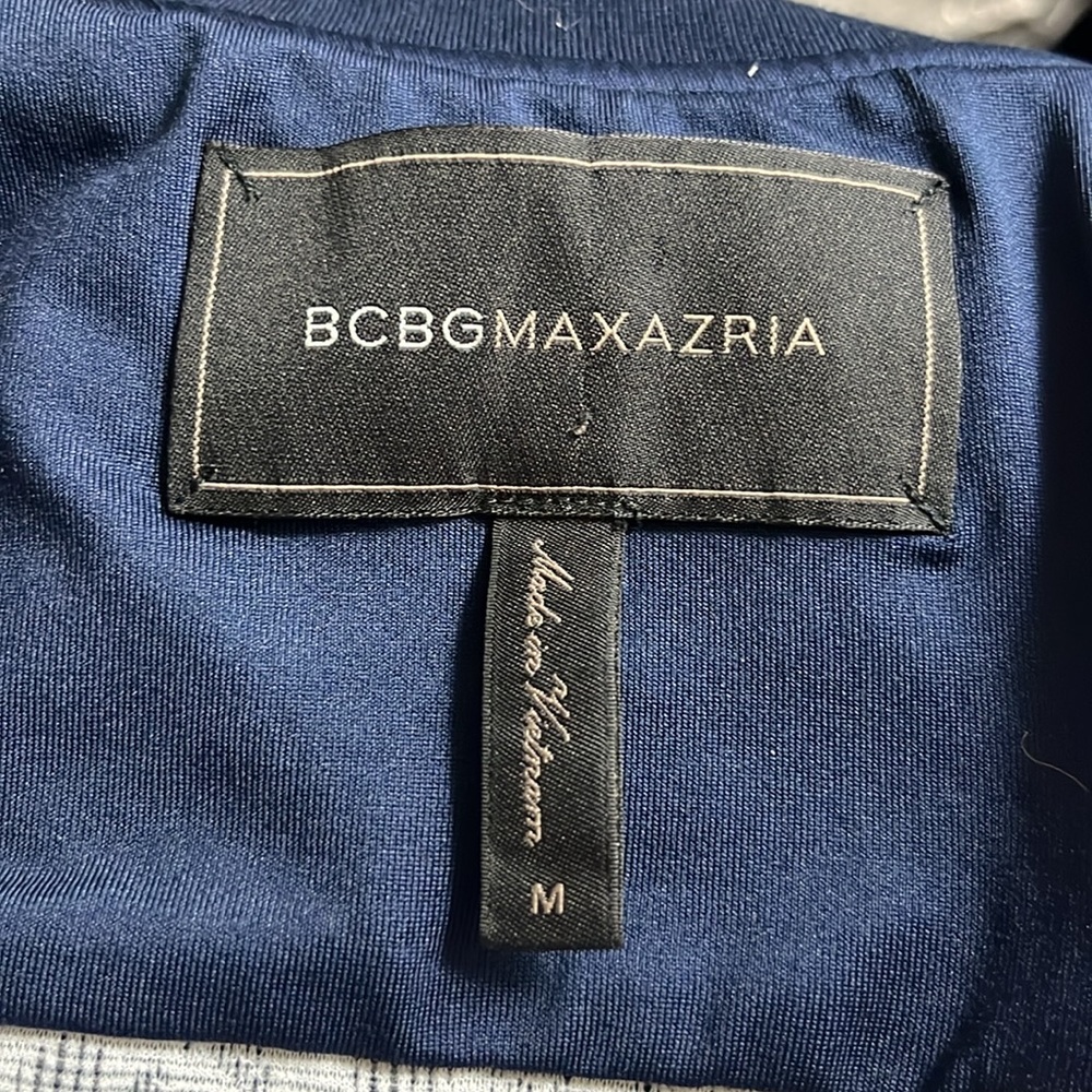 BCBG Max Azria Kenneth floral lace blue white floral crop bomber jacket - Picture 5 of 7